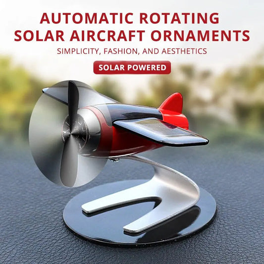 Solar Airplane Creative Men's Car Decoration Car Interior Accessories Desktop Ornament Gift For Woman, Man, Car Enthusiast ALPENZO