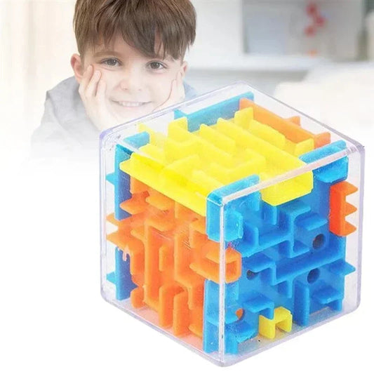 3D Maze Magic Cube Six-sided Transparent Puzzle Speed Cube Rolling Ball Magic Cubes Maze Toys for Children Stress Reliever Toys ALPENZO