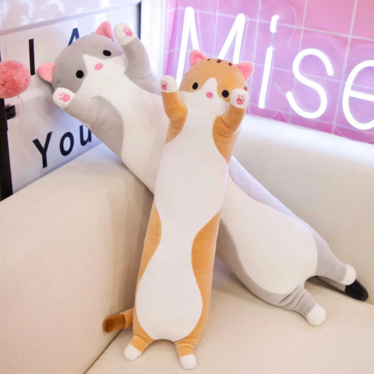 50-70cm Long Cat Plush Toys Cute Animal Cat Creative Long Soft Toys Office Break Nap Sleeping Pillow Stuffed Gift Doll For Kids ALPENZO