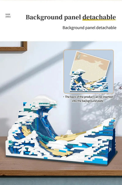 Pantasy Kanagawa Surfing Puzzle Ukiyo-E Building Block Decoration Creative Assembling Toy World Famous Painting Gift ALPENZO