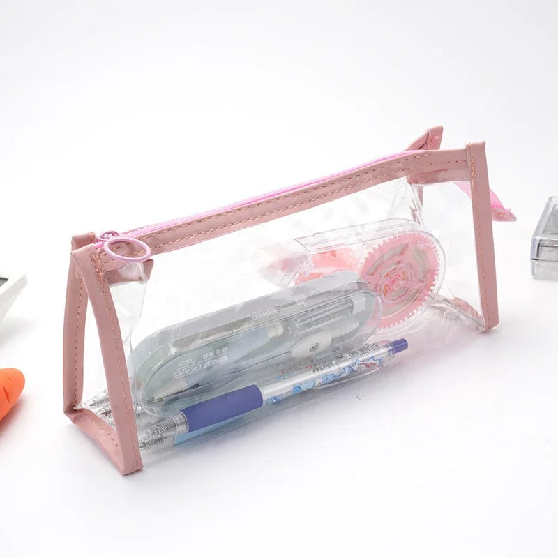 Transparent Pencil Case Kawaii Pen Large Capacity Bag Cosmetic Bag Back to School Supplies for Girls Kids Stationery Items Gifts ALPENZO