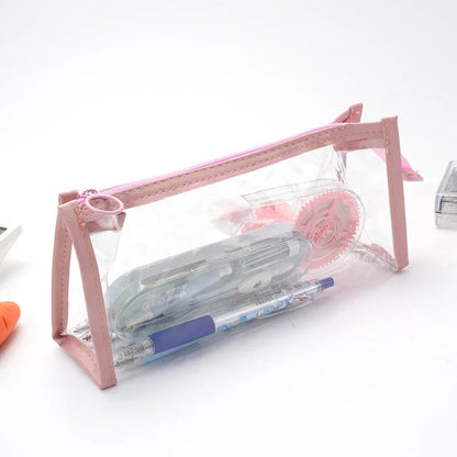 Transparent Pencil Case Kawaii Pen Large Capacity Bag Cosmetic Bag Back to School Supplies for Girls Kids Stationery Items Gifts ALPENZO