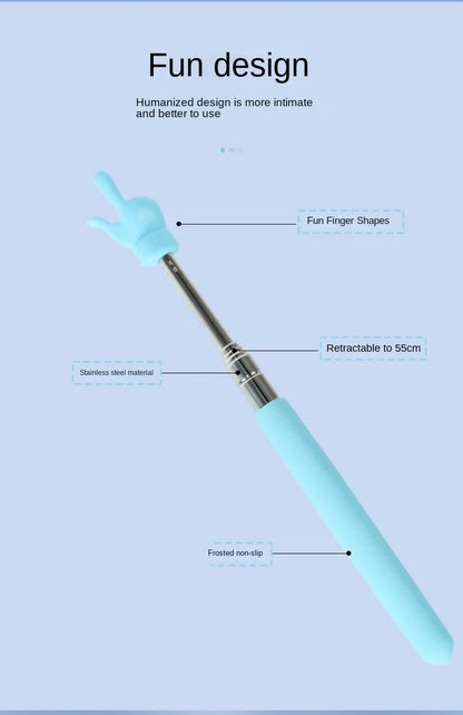 Retractable Teacher Pointer Finger Design StainlessSteel Telescopic School Teaching Pointer Stick Teacher Supplies for Classroom ALPENZO