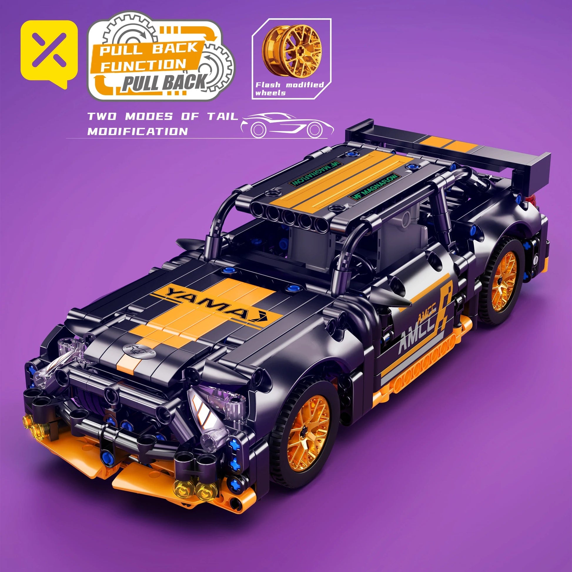 ToylinX 1/18 Sports Car Series Collectible Car 520pcs Building Technology Model Boy Kids Educational Racing Toy for Festive gift ALPENZO