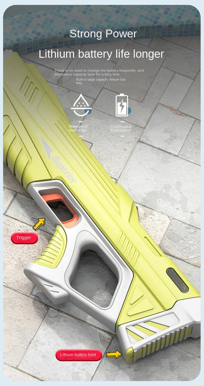 43cm Full Electric Automatic Water Storage Gun Toys Portable Children Summer Beach Outdoor Fight Fantasy Toys for Boys Kids Game ALPENZO