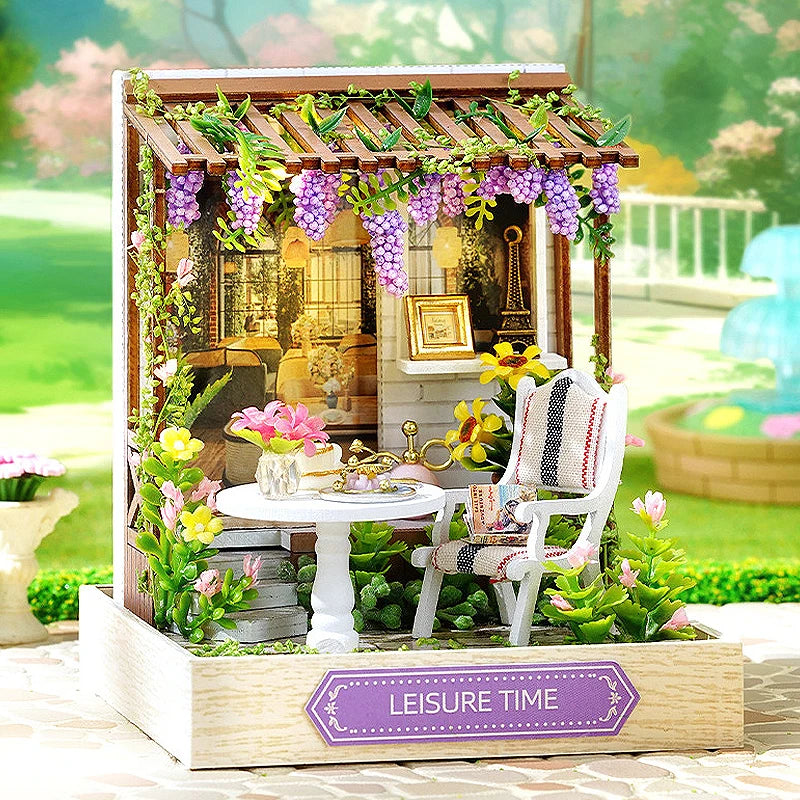 Magic Wooden Doll House Mini Kit DIY Handmade Assembly Model Building Room Bedroom Decoration 3D Puzzle Girl Toy Birthday Gifts ALPENZO