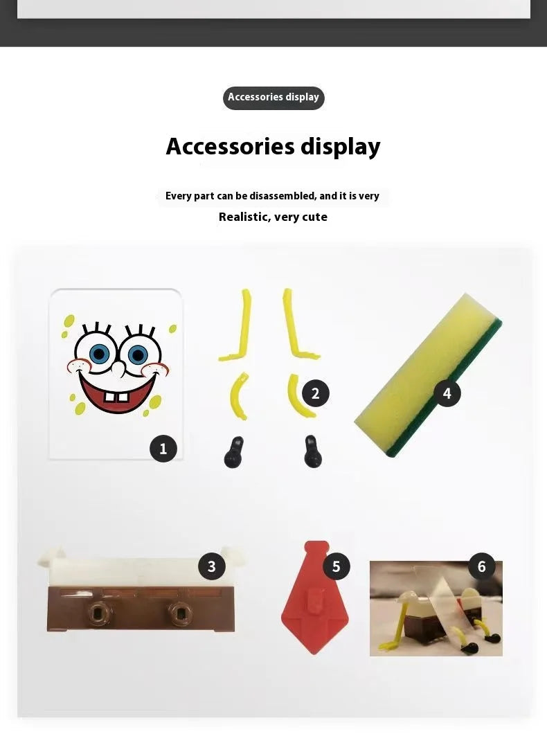 Spongebob Squarepants Dish Washing Brush Sponge Kitchen Supplies Drain Rack Cleaning Dishes Brushes Reusable Scrub Scouring Pad ALPENZO