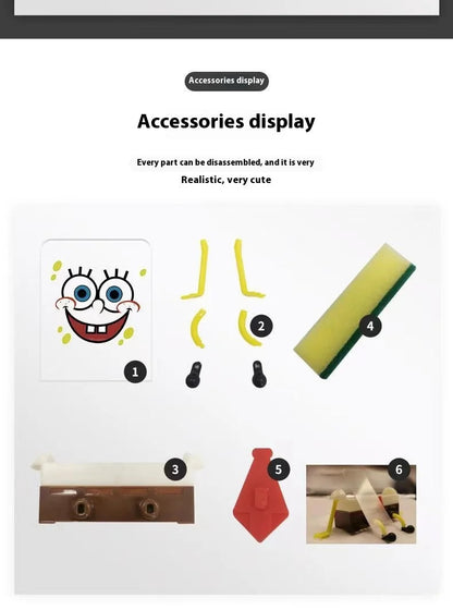 Spongebob Squarepants Dish Washing Brush Sponge Kitchen Supplies Drain Rack Cleaning Dishes Brushes Reusable Scrub Scouring Pad ALPENZO