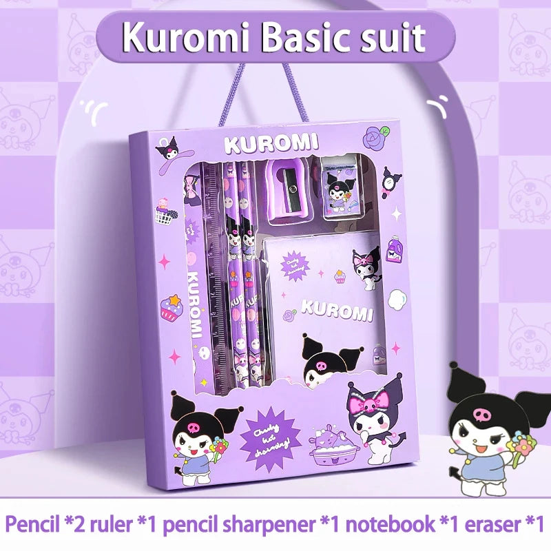 Sanrio Kuromi Melody Cinnamoroll Stationery Gift Box Girls Primary School 12-Piece School Supplies for Children Kawaii New Hot ALPENZO