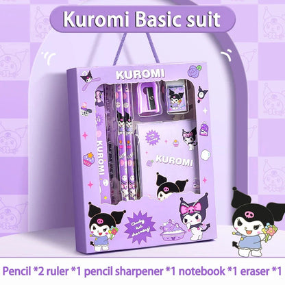 Sanrio Kuromi Melody Cinnamoroll Stationery Gift Box Girls Primary School 12-Piece School Supplies for Children Kawaii New Hot ALPENZO