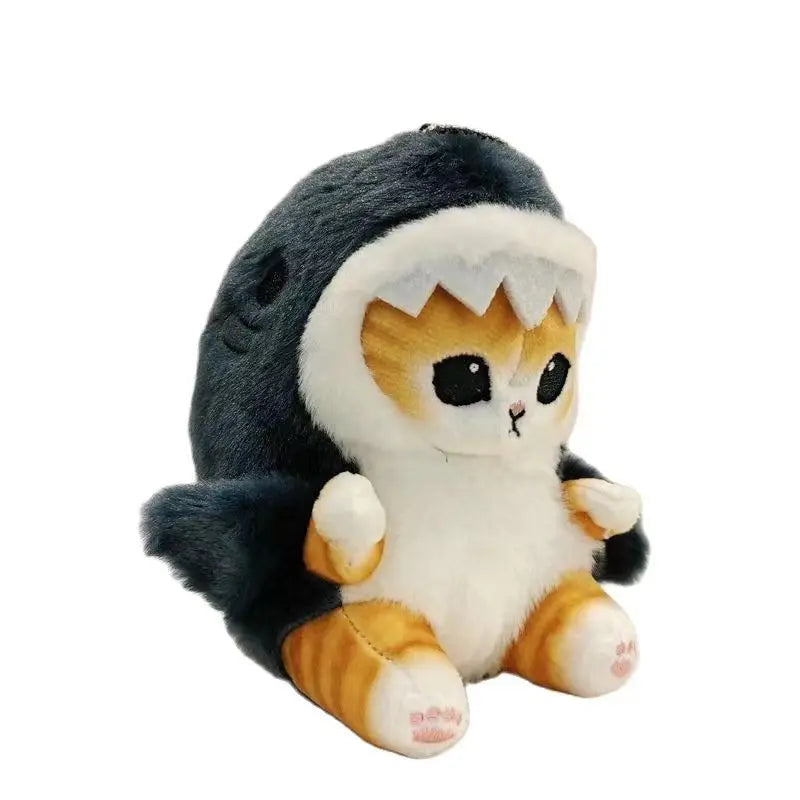 Hot Cute Shark Cat Fried Shrimp Cat Plush Doll Pendant Doll Beautiful Room Car Bag Decoration Pendant Opening Holiday Gift 12cm ALPENZO