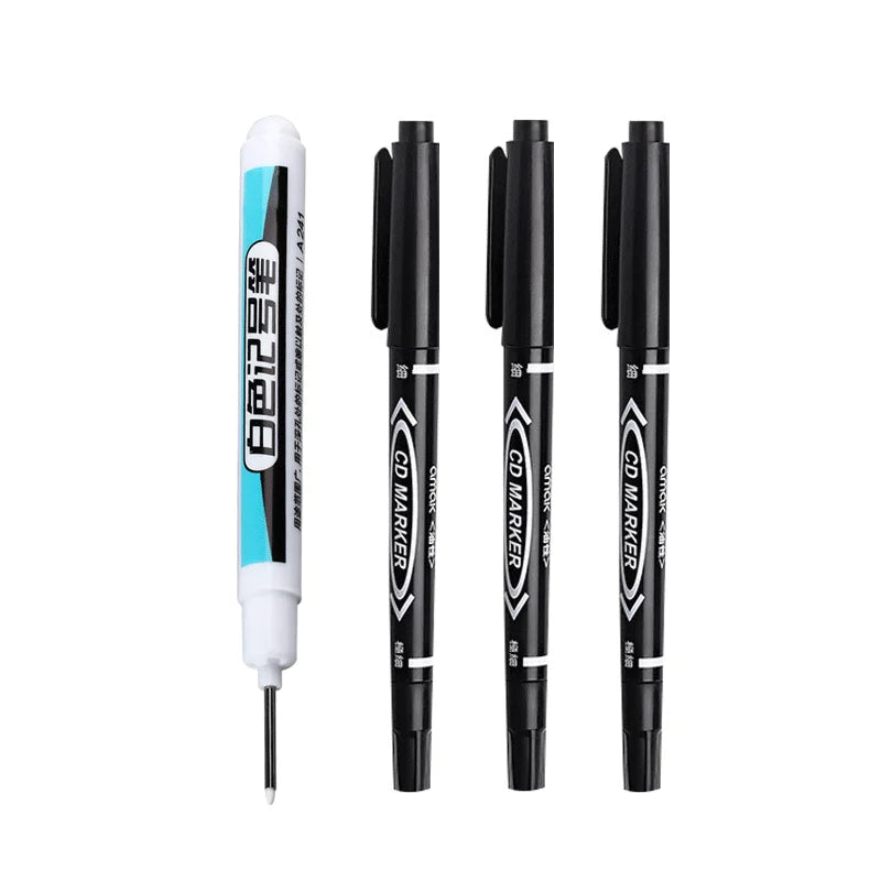 1/4Pcs White Permanent Paint Pen set for Wood Rock Plastic Leather Glass Stone Metal Canvas Ceramic Deep Hole Marker 0.7mm ALPENZO