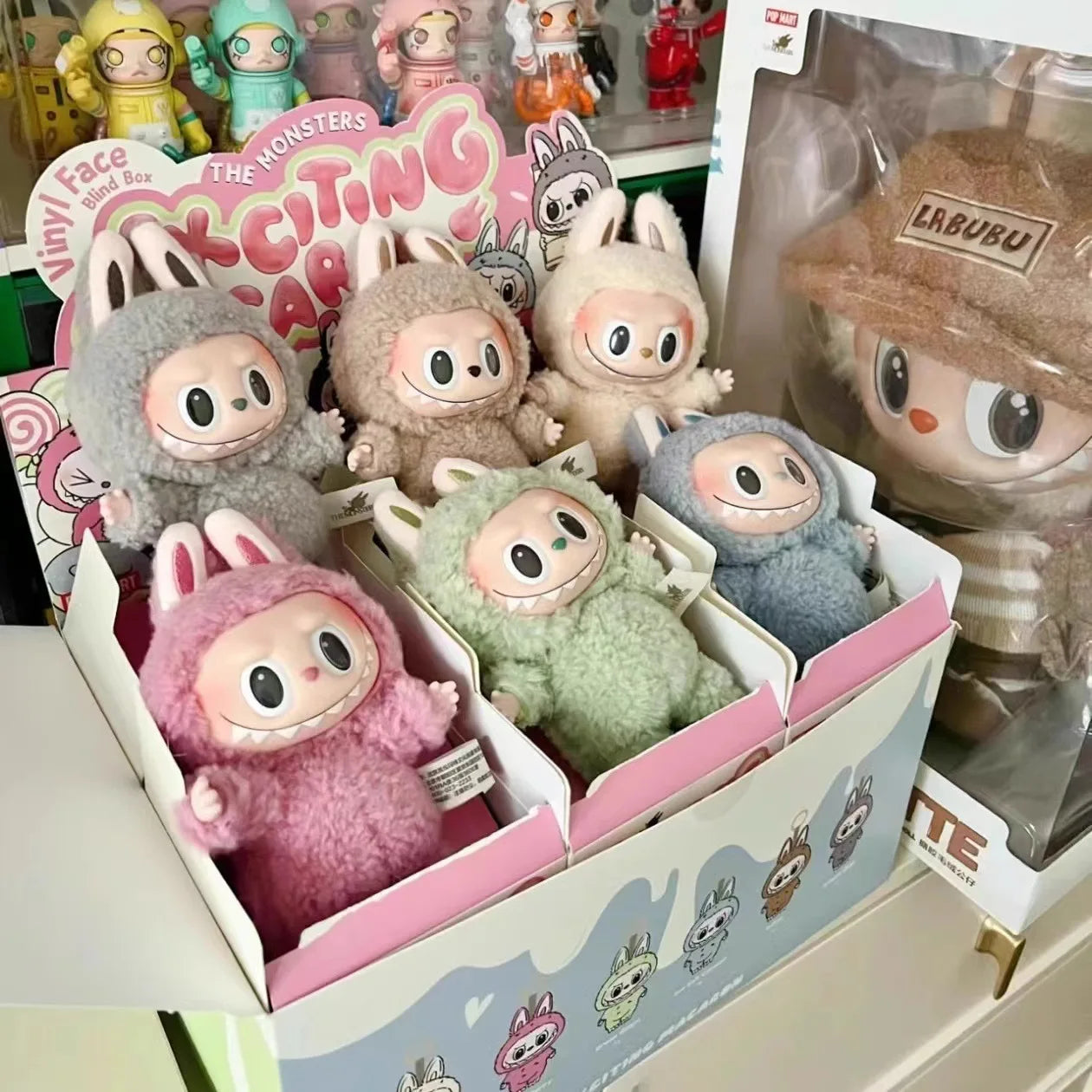 New Labubu The Monsters Heartbeat Macaron Enamel Face Blind Box Pvc Figurine Tabletop Ornament Kawaii Doll Kid christmas Gift ALPENZO