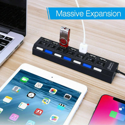 USB Hub Hub USB Adapter Multi Ports Use Power Adapter Extensor USB 2.0 PC Computer Accessories Switch USB For Laptop - ALPENZO