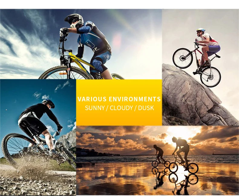 New Bicycle Sunglasses UV Protective Windshield Glass Men's and Women's Wear Lenses Road Cycling Sports Glasses Outdoor Glasses