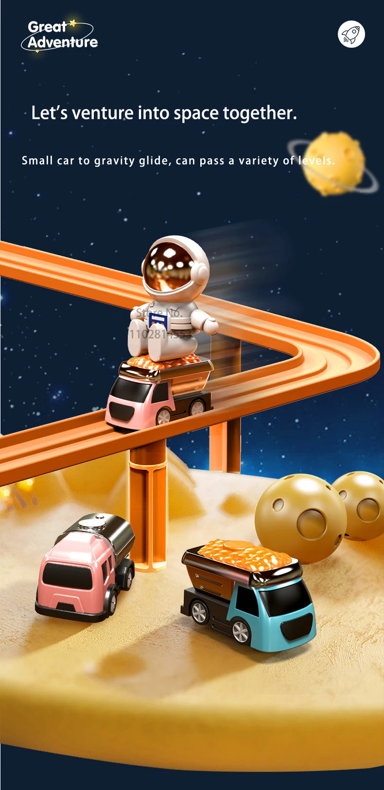 Racing Rail Car Model Space Aerospace Animals Educational Toys Children Train Track Adventure Brain Mechanical Interactive Game ALPENZO