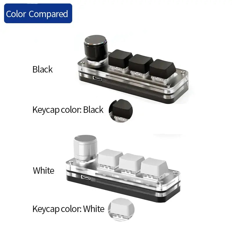 Macropad Macro Mechanical Keyboard RGB Mini Gaming Custom Programming Knob Keypads Red Switch 3 Keys For Photoshop - ALPENZO