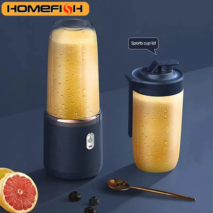 Portable Juicer Blender 400ml Electric Fruit Juicer USB Charging Lemon Orange Fruit Juicing Cup Smoothie Blender Machine 2cups - ALPENZO
