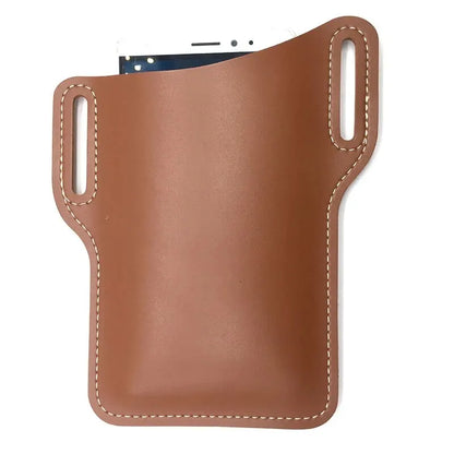 Outdoor storage Retro Horse Leather Phone Waist Bag Wearing Belt Men's Hanging Waist Bag Camping Sports Work Phone Bag