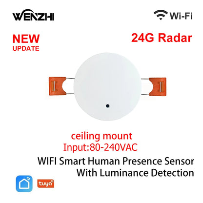 ZigBee Wifi MmWave Human Presence Motion Sensor With Luminance/Distance Detection 5/110/220V Tuya Smart Life Home Automation - ALPENZO