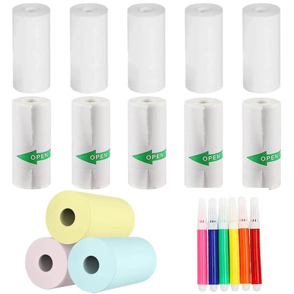 Thermal Printer Paper Rolls for Mini 10 Rolls 2.2in x 19ft  Pocket Printer White Colors Sticky Receipt Paper Rolls POS Papers ALPENZO