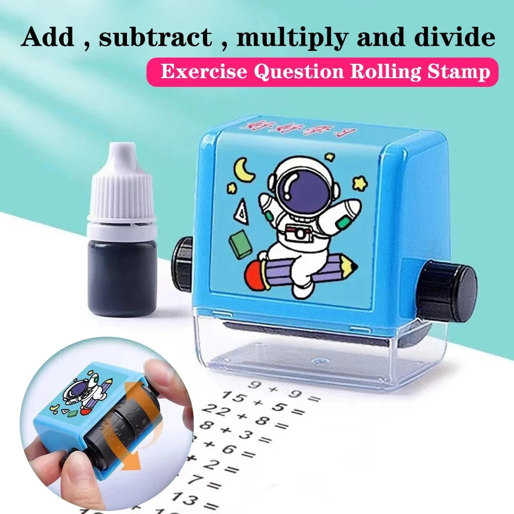 Math Roller Stamp Addition Subtraction Multiplication Division Practice Digital Mathematical Operation Stamp Teaching Supplies ALPENZO