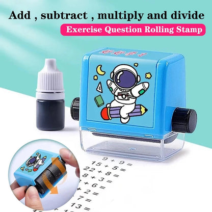 Math Roller Stamp Addition Subtraction Multiplication Division Practice Digital Mathematical Operation Stamp Teaching Supplies ALPENZO