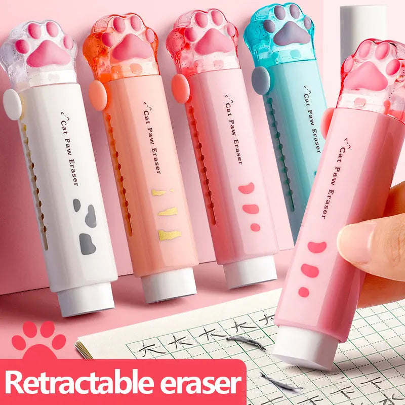 Kawaii Retractable Eraser Cute Cat Korean Stationery Rubber Drawing Erasers Children's school supplies Office ALPENZO
