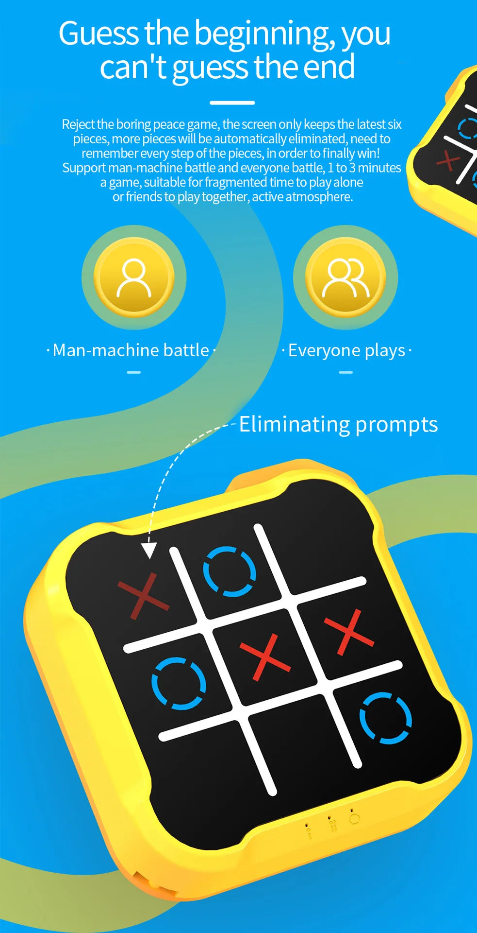 Puzzle Tic-tac-toe Board Game Parent-child Two-person Electronic Battle Console Nine Kung Checkerboard Interactive Toys