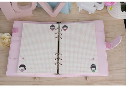 Macaroon Color A6/A5 PU Leather DIY Binder Notebook Cover Diary Agenda Planner Paper Cover School Stationery ALPENZO