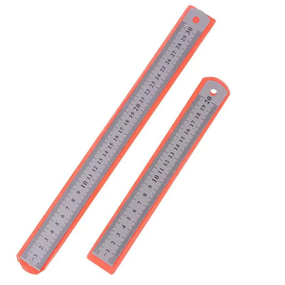 Stainless Steel Double Side Straight Ruler Centimeter Inches Scale Metric Ruler Precision Measuring Tool School Office Supplies ALPENZO