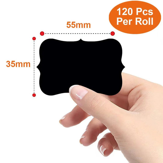 120Pcs/Roll 3 Styles Removable Blackboard Stickers Waterproof Chalkboard Labels 1.4*2.2in for Home & Kitchen ALPENZO