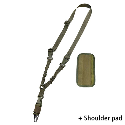 Tactical Gun Single Point Sling Adjustable Bungee Rifle Shoulder strap length for Airsoft Hunting Accessories Strap M4 with pad