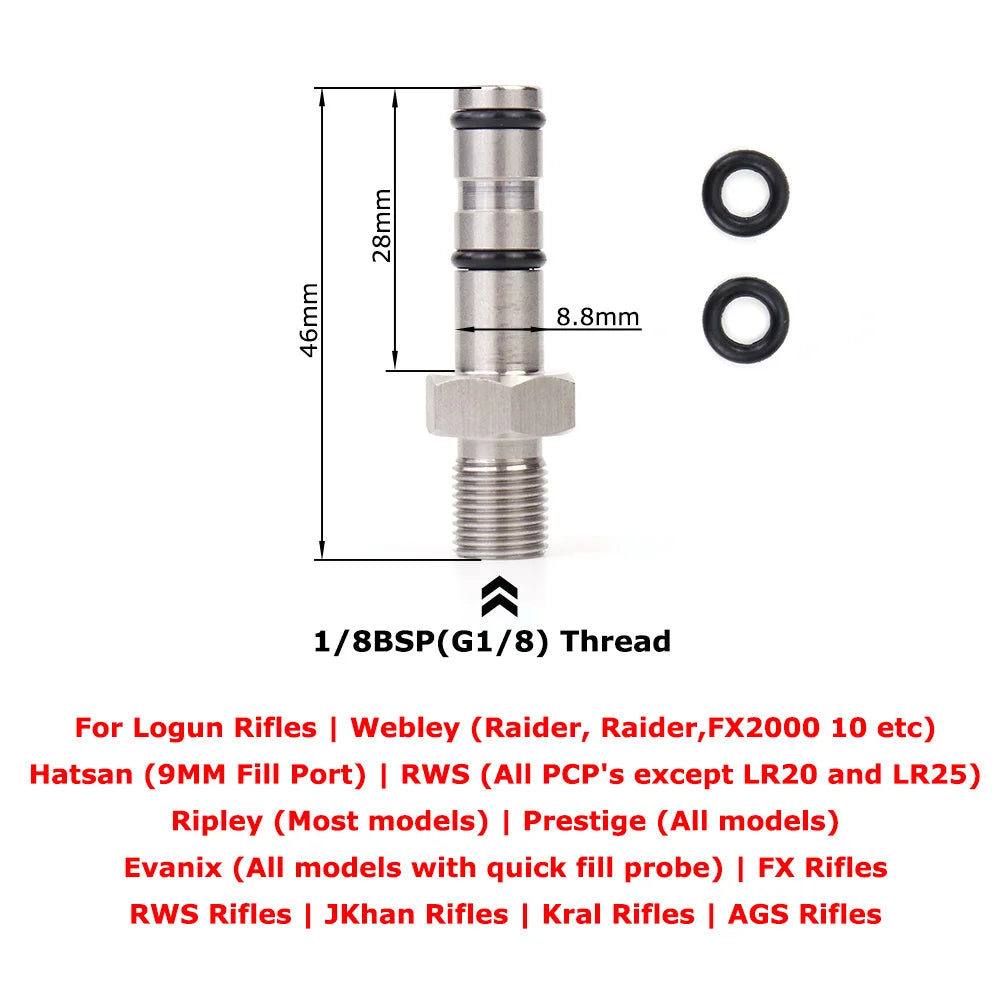Air Filling Probe for FX Hatsan,BSA,Webley,SMK Artemis,Cricket,WEIHRAUCH,Walther Rotex R8 and RM8,Brocock, PR900