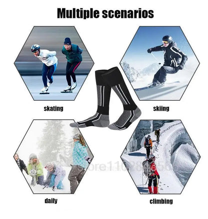 Ski Thermal Socks Men Women Winter Long Warm Compression Socks Ski Hiking Snowboarding Climbing Sports Socks