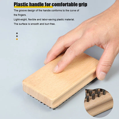 NEW 1PC Wooden Handle Brass/ Nylon/ Horsehair Ski Waxing Brush Snowboard Maintenance Tool