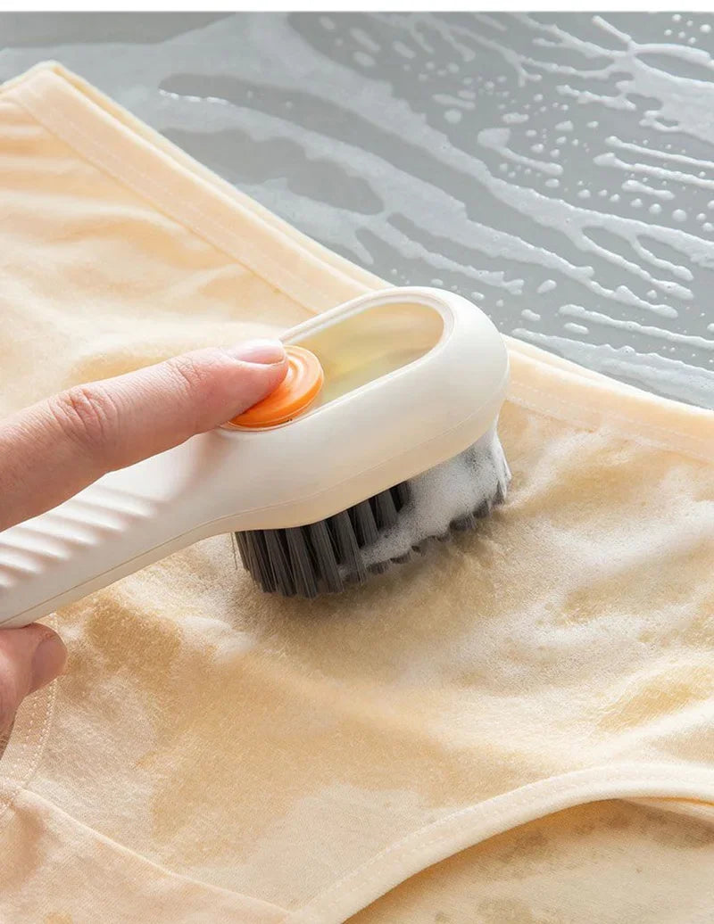 1/2pcs Shoes Brush Automatic Liquid Discharge Multifunction Press Out Shoes Cleaner Soft Bristles Clothes Brushes Cleaning Tool