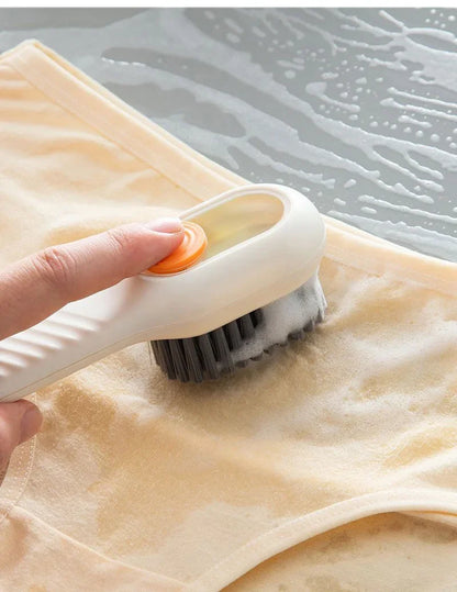1/2pcs Shoes Brush Automatic Liquid Discharge Multifunction Press Out Shoes Cleaner Soft Bristles Clothes Brushes Cleaning Tool