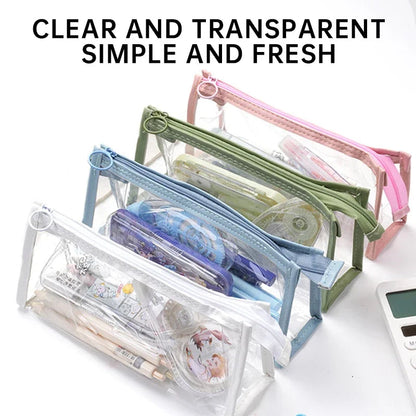 Transparent Pencil Case Kawaii Pen Large Capacity Bag Cosmetic Bag Back to School Supplies for Girls Kids Stationery Items Gifts ALPENZO