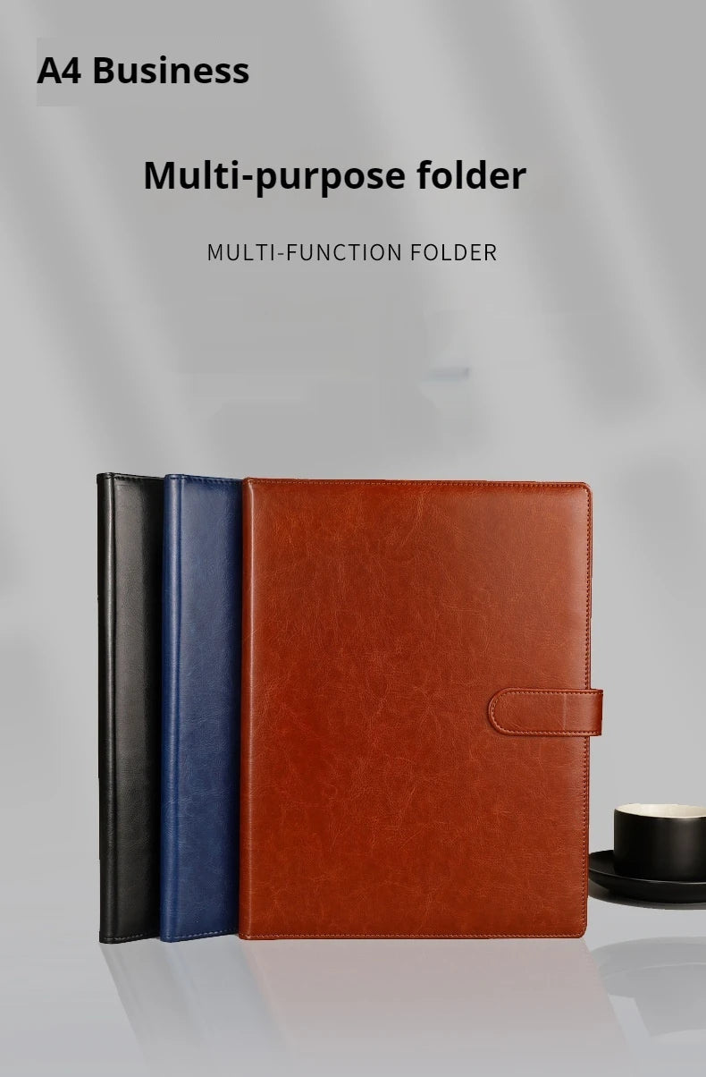 Multifunctional A4 Conference Folder Business Stationery Folder Leather Contract File Folders ALPENZO