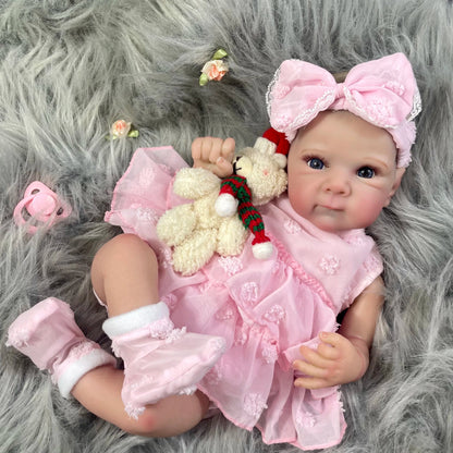 Two Options 18-19 Inch Reborn Baby Doll Girl Bettie Face Newborn Vinyl or Cloth 3D Skin Visible Veins Handmade Christmas Gift ALPENZO