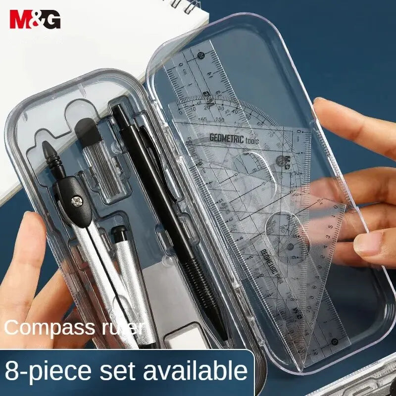 M&G Compass Set Ruler Measurement Set Learning Professional Multifunctional Drawing Tool Set Ruler and Ruler 8-pcs Set ALPENZO