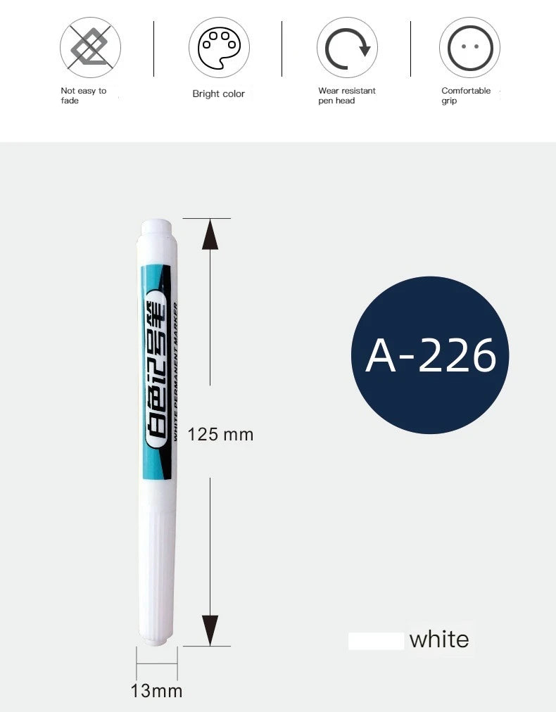 1/4Pcs White Permanent Paint Pen set for Wood Rock Plastic Leather Glass Stone Metal Canvas Ceramic Deep Hole Marker 0.7mm ALPENZO