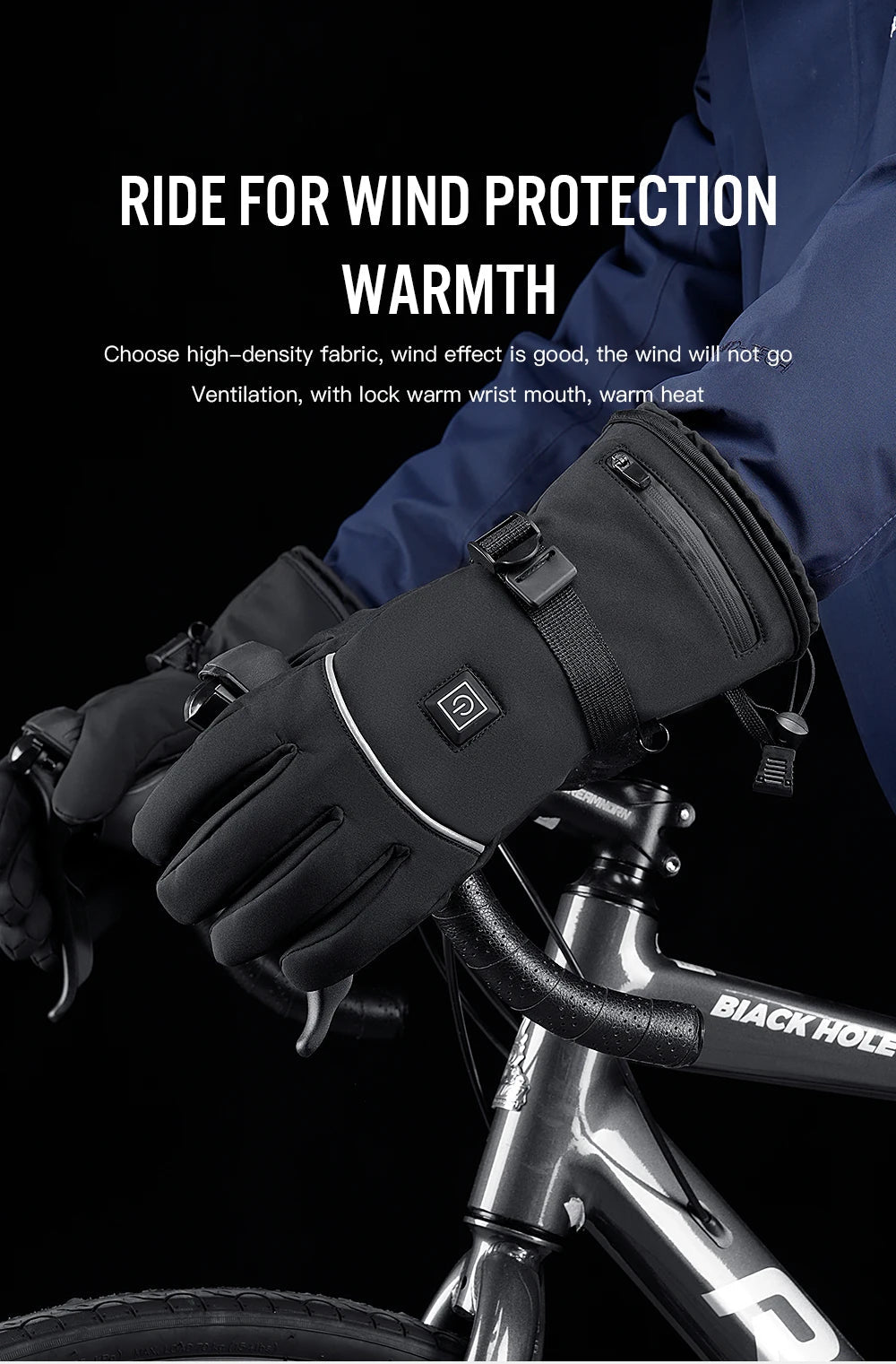 Electric Heated Gloves Motorcycle Winter Moto Heated Gloves Warm Waterproof Rechargeable Heating Thermal Gloves For Snowmobile ALPENZO