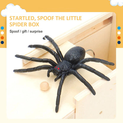 Trick Spider Funny Scare Box Wooden Hidden Box Quality Prank Wooden Scare Box Fun Game Prank Trick Friend Office Toys ALPENZO