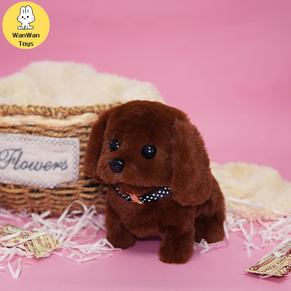 Plush Electric Puppy Simulation Pet Dog Can Walk Teddy Dog Golden Retriever Bichon Frize Dog Children Can Bark Run And Rock ALPENZO