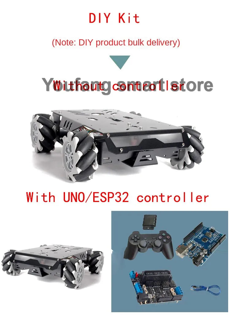 25Kg Load RC Tank V3 Mecanum Wheel Robot Car For Arduino Robot DIY Kit with Encoder Motor and Ps2 Handle Programmable robot Kit ALPENZO