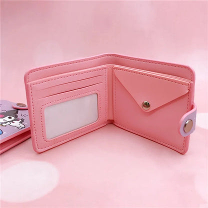 Kawaii Sanrio Pu Casual Money Bag Hello Kitty Cinnamoroll My Melody Kuromi Coin Purse Card Holder Wallet With Buttons ALPENZO