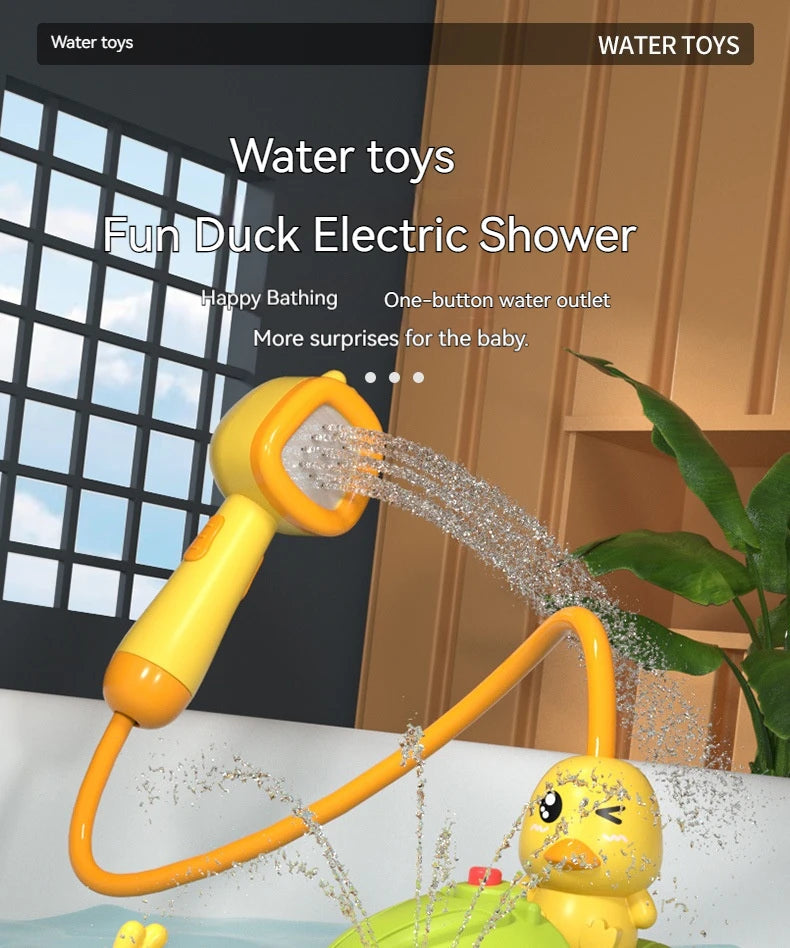 Cute Duck Bathtub Boat Toy with 3 Emotional Ducks Automatic Water Spray Toys for Toddlers, Sensory Interactive Baby Shower Gift ALPENZO