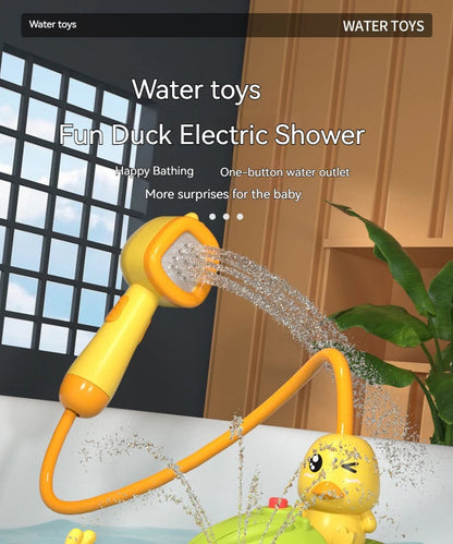 Cute Duck Bathtub Boat Toy with 3 Emotional Ducks Automatic Water Spray Toys for Toddlers, Sensory Interactive Baby Shower Gift ALPENZO